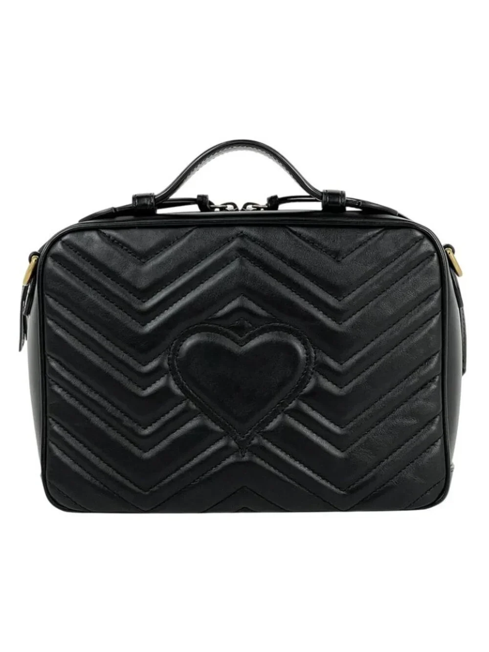 Gucci GG Marmont 2-Way Shoulder Bag Double Leather Black - Picture 3 of 11